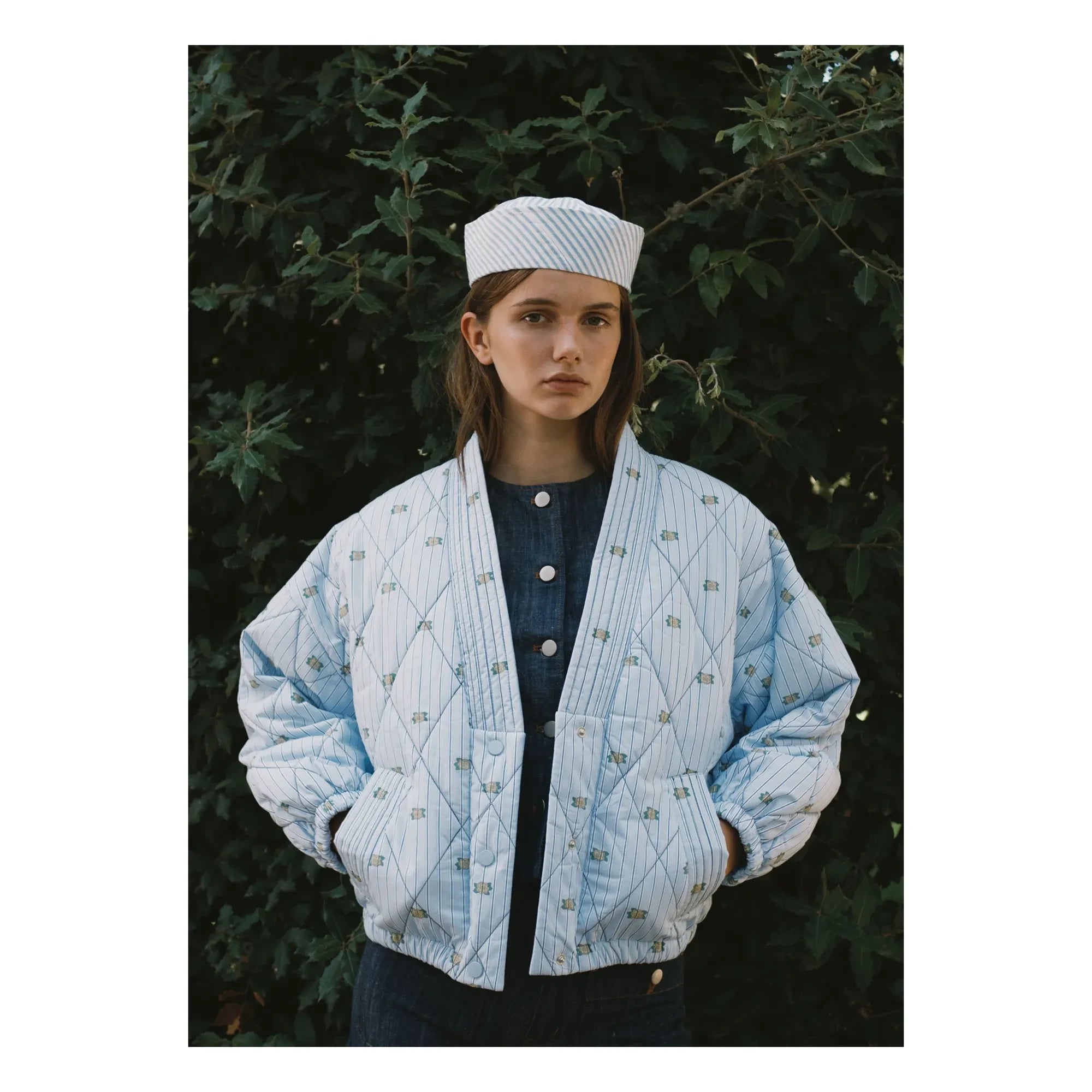 La Hermana Pequeña Grande - Chaqueta a Rayas de Algodón Pamuk | Azul