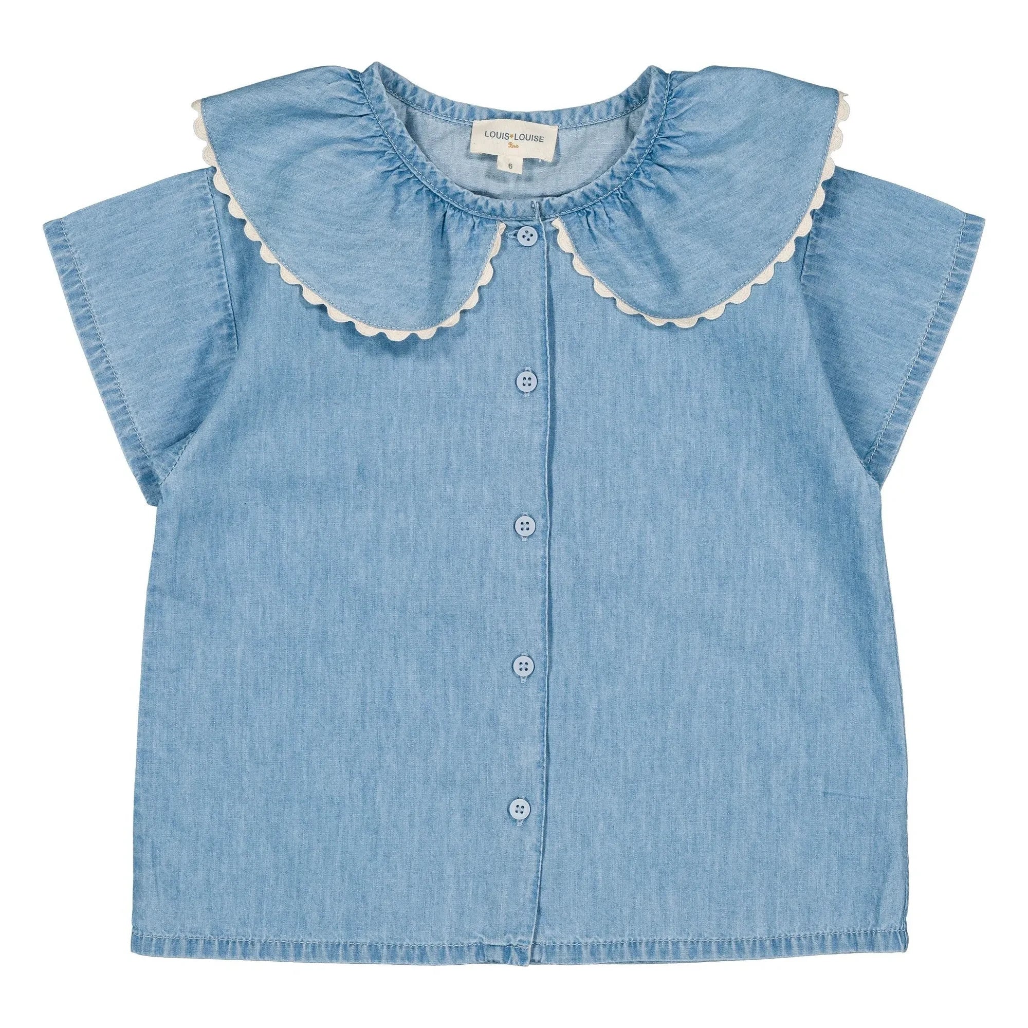 Louis Louise - Blusa Feston May Chambray | Azul Claro