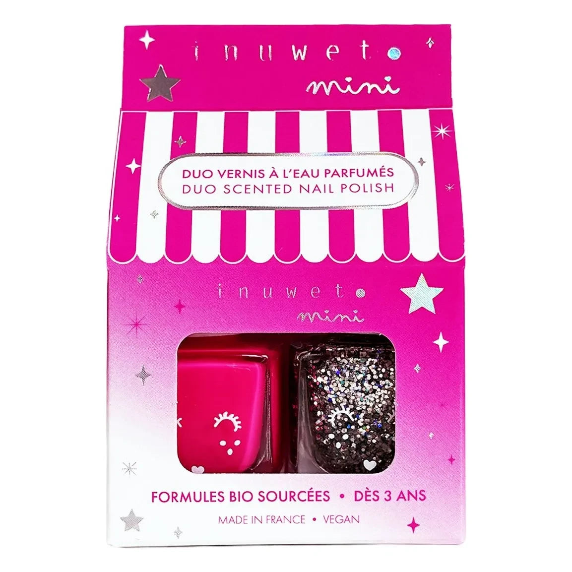 Inuwet - Duo de esmaltes de uñas al agua Bubble Gum-Vainilla | Rosa