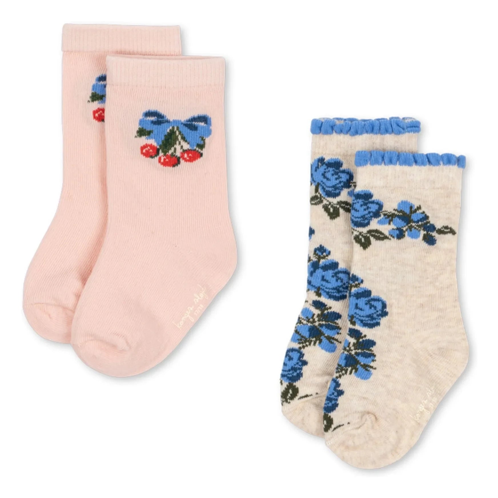 Konges Sløjd - Set de 2 Pares de Calcetines Estampados de Flores | Rosa