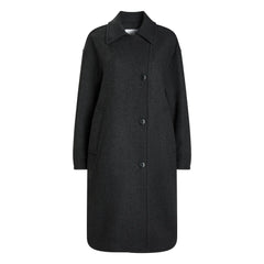 Pomandère - Uzun Keçe Yün Kaban | Kömür grisi