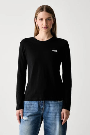 Blusa de algodón de manga larga para mujer Liu Jo