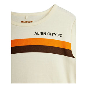 Mini Rodini - Camiseta de algodón orgánico Alien City 8 | Crudo