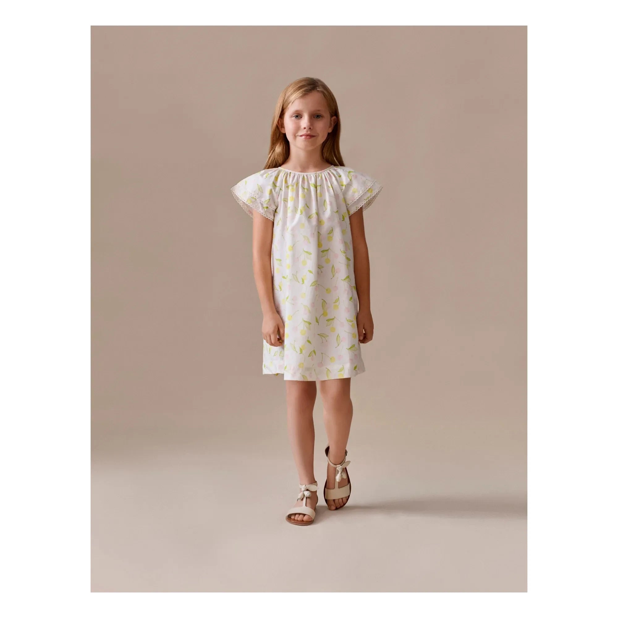 Bonpoint - Vestido popelín de algodón orgánico Salome Cerises | Crudo