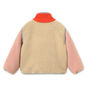 Tinycottons - Chaqueta estilo sherpa con bloques de color | Rosa