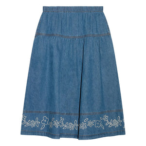 Hundred Pieces - Falda Bordada Cally | Azul denim