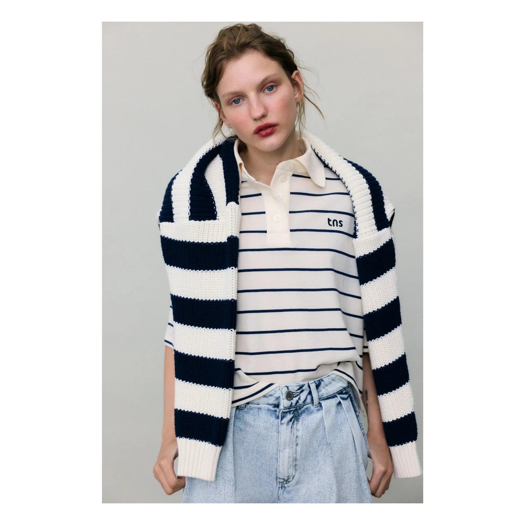 the new society - Musa Jersey de rayas | Azul noche