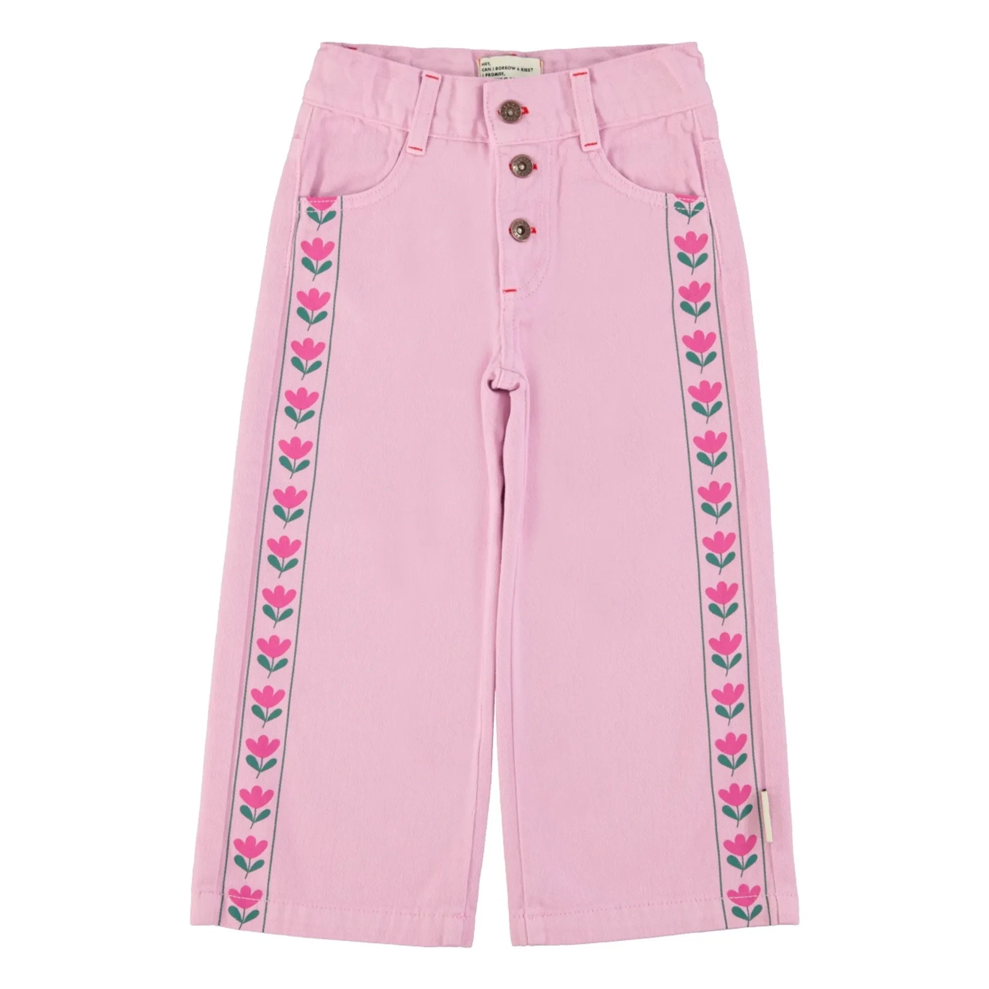 Piupiuchick - Pantalón Flare Fleuri Twill | Rosa