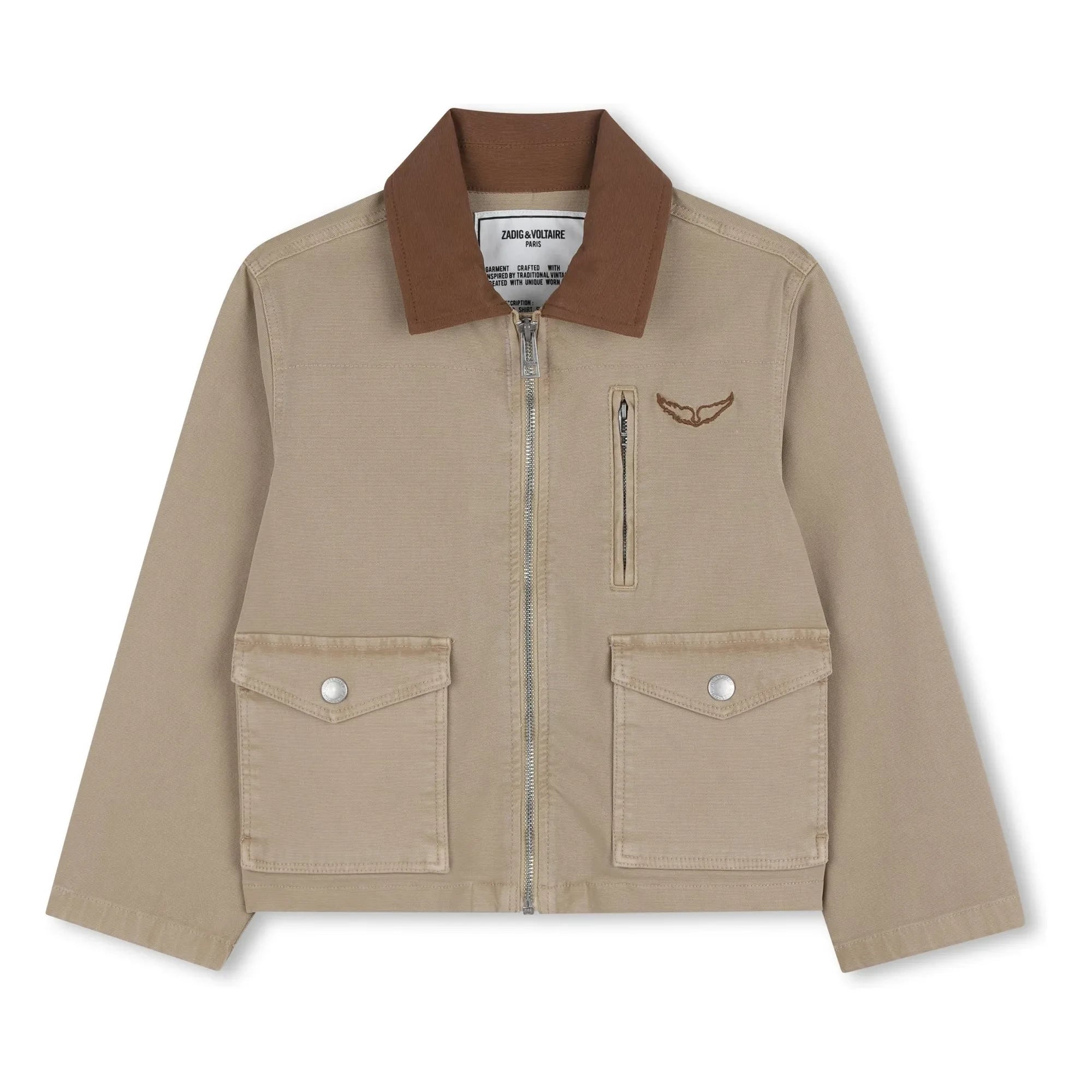 Zadig & Voltaire - Chaqueta de trabajo con cuello en contraste | Beige