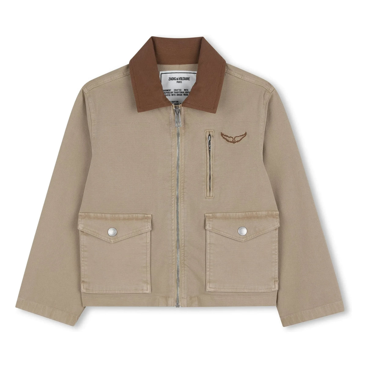 Zadig & Voltaire - Chaqueta de trabajo con cuello en contraste | Beige
