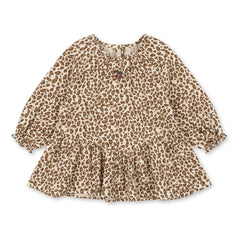 Konges Sløjd - Blusa de algodón orgánico Coco Leopardo | Marrón