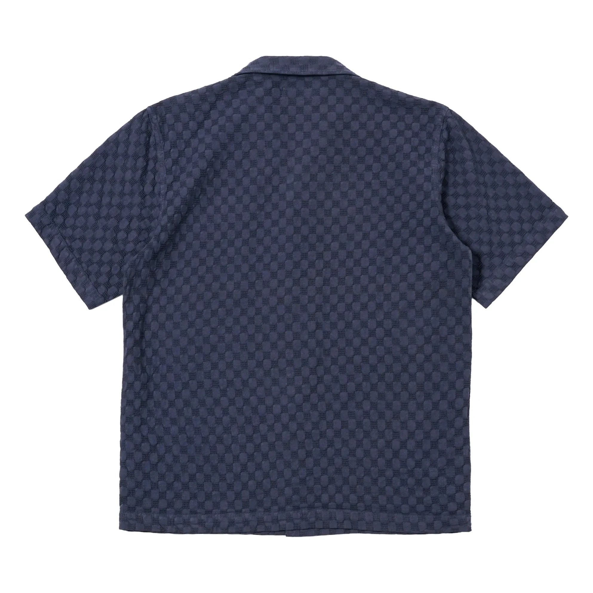 Universal Works - Camisa Road Dot Waffle | Azul marino