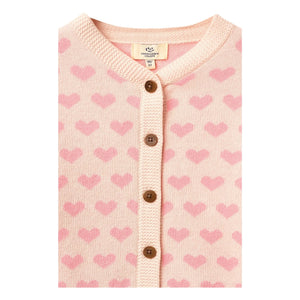 Copenhagen Colors - Cárdigan de Corazones de Algodón Orgánico | Rosa