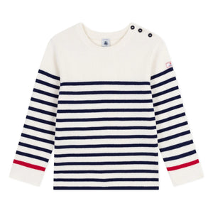 Petit Bateau - Jersey de lana marinero a contraste | Crudo