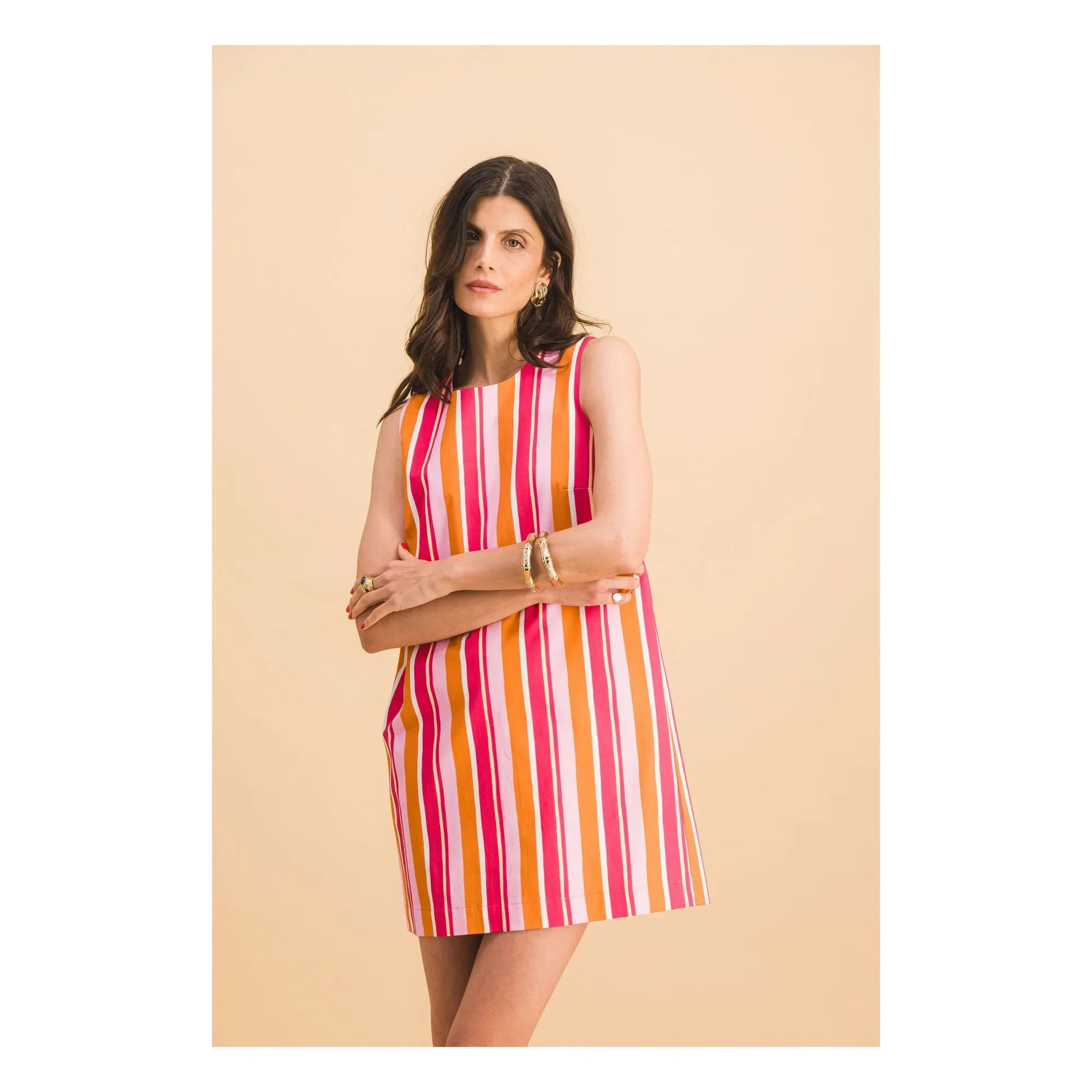 Elise Chalmin - Vestido de rayas de algodón Jane | Rojo