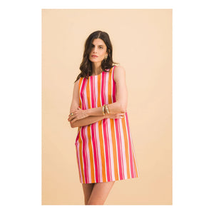 Elise Chalmin - Vestido de rayas de algodón Jane | Rojo
