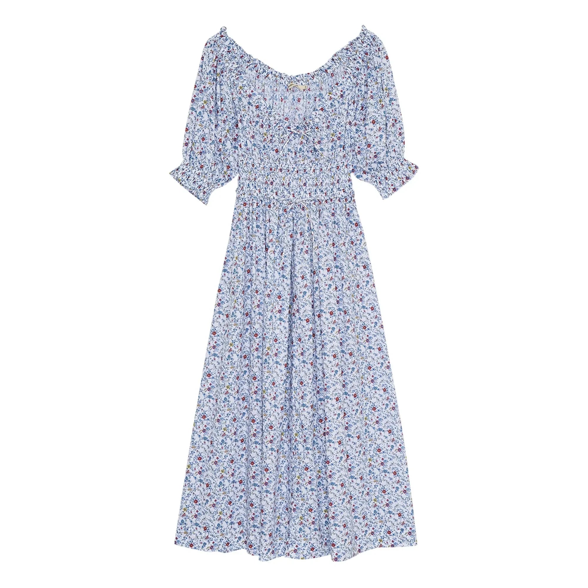 the new society - Vestido de algodón Cloe | Azul