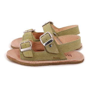 Lazare - Sandalias de ante Gisèle | Verde almendra
