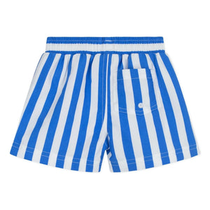 Petit Bateau - Bañador corto a rayas de fibra reciclada para bebé | Azul