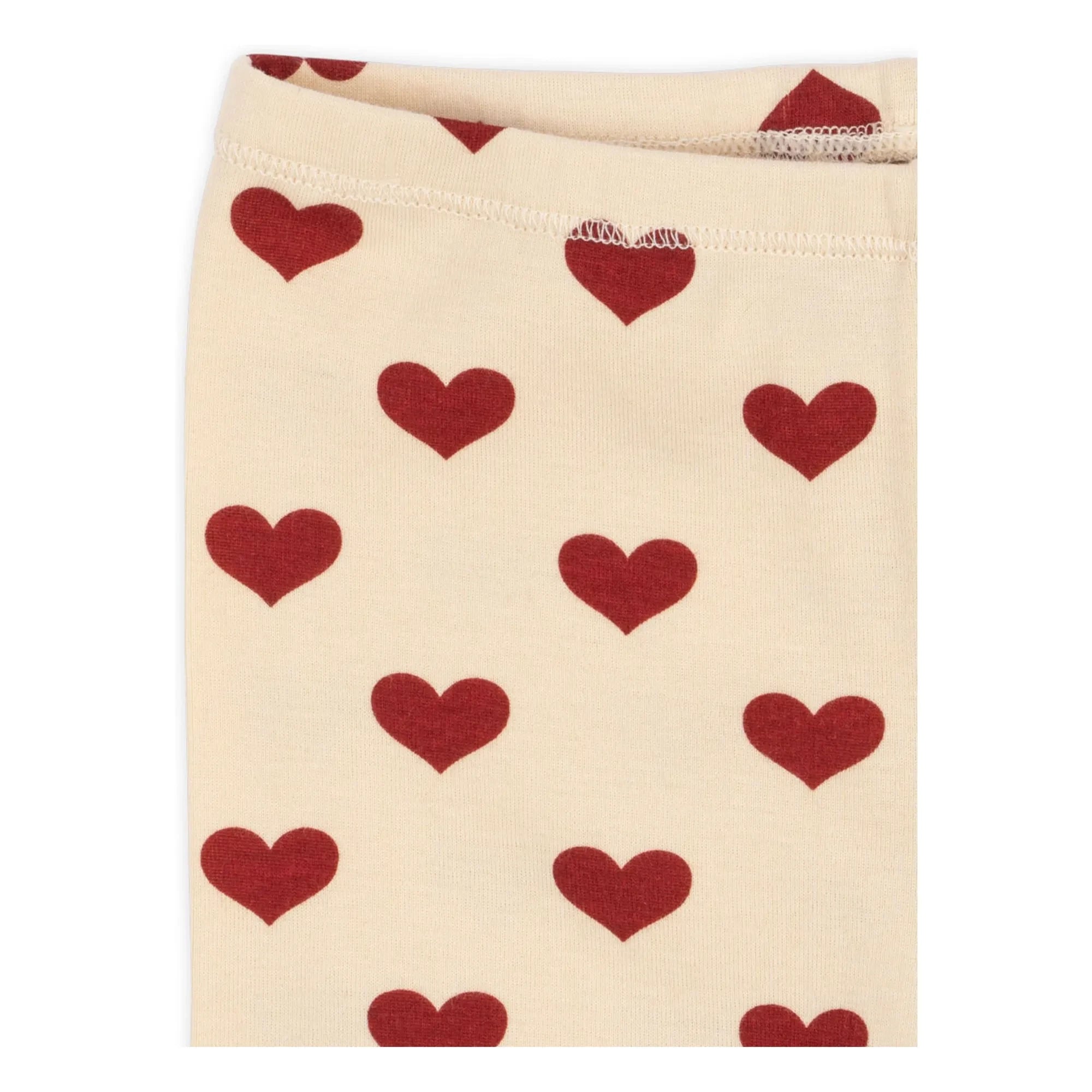 Konges Sløjd - Pantalones Cortos Básicos de Ciclista de Algodón Orgánico con Corazones | Beige