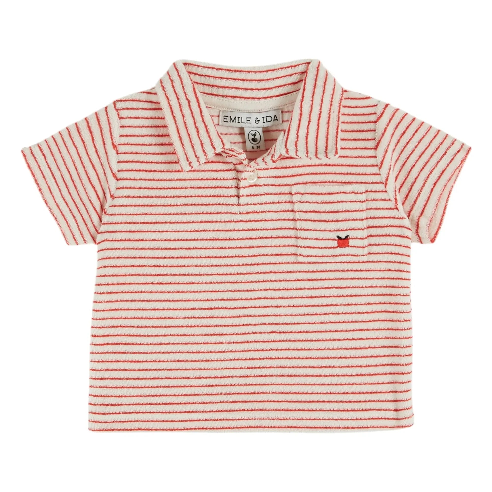 Emile et Ida - Polo de algodón orgánico a rayas | Rojo