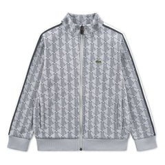 Lacoste - Sudadera con cremallera y monograma de algodón orgánico | Gris claro