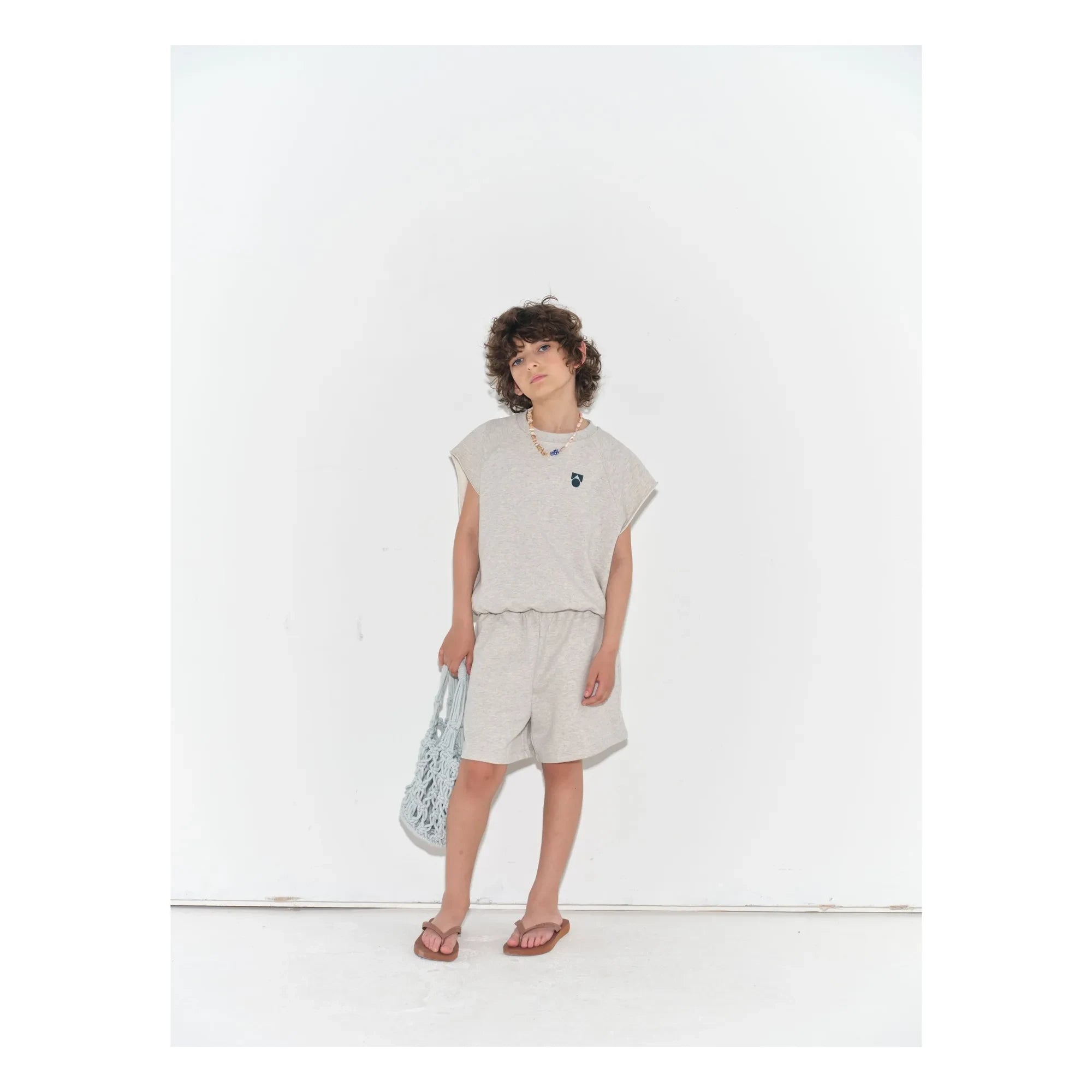 Main Story - Pantalones cortos jogger de corte holgado de algodón orgánico | Gris