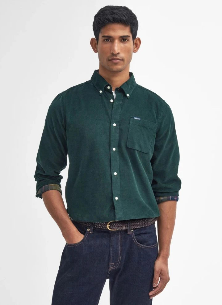 Barbour - Ramsey Camisa de terciopelo | Verde cromo