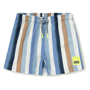 Molo - Niko Traje de Baño a Rayas de Fibra Reciclada | Azul