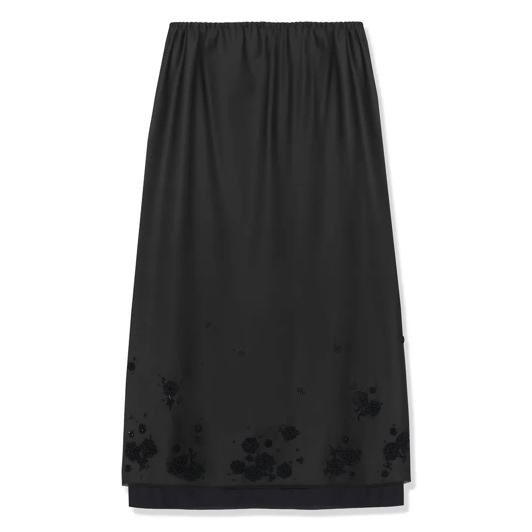 Cordera - Falda de lana con detalle de cinturón y adornos | Marrón oscuro
