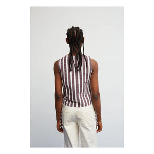 Dr Bloom - Blusa de rayas de viaje | Berenjena
