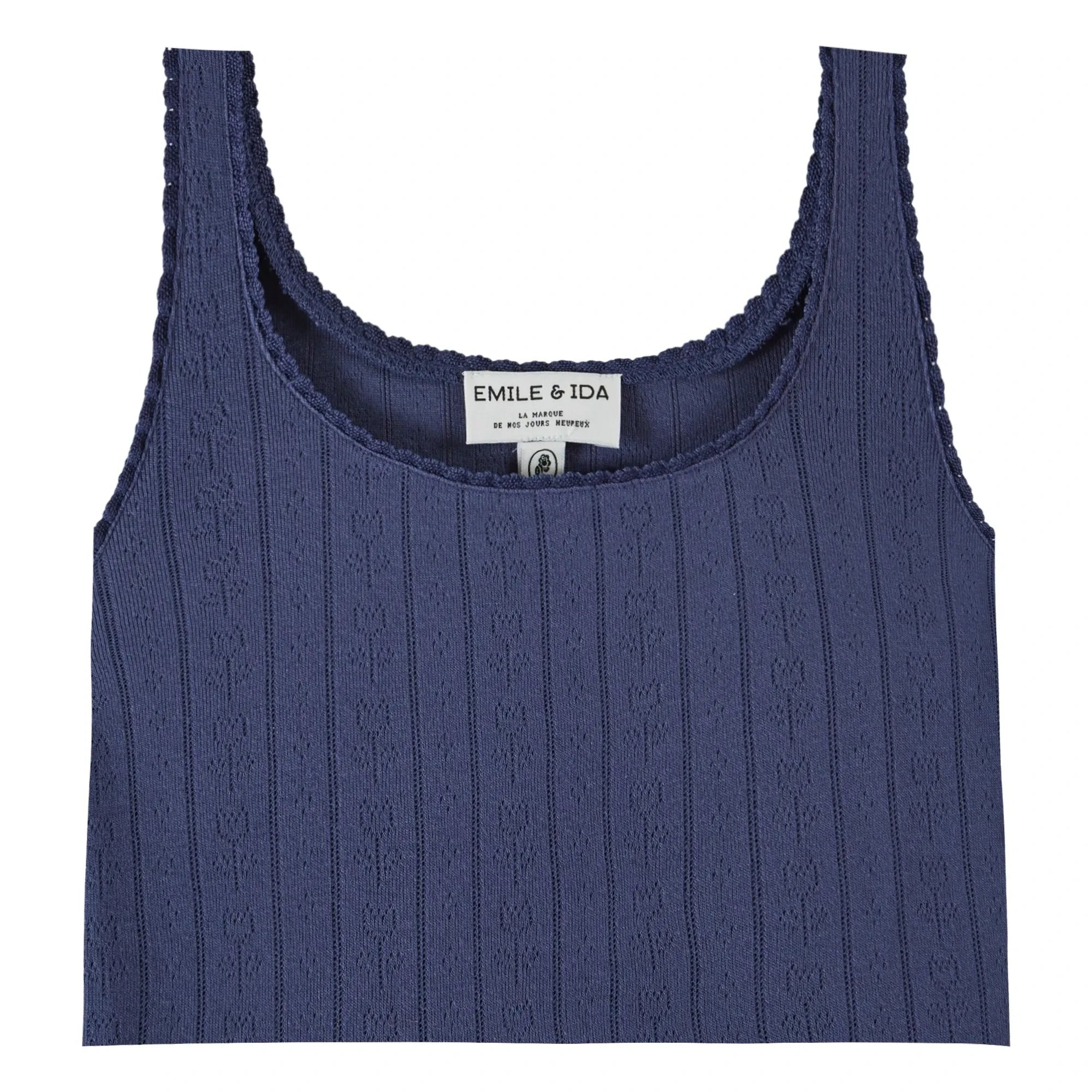 Emile et Ida - Camiseta sin mangas de algodón modal | Azul marino