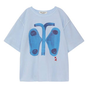 True Artist - Camiseta con mariposas de algodón orgánico | Azul claro
