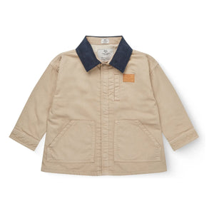 Copenhagen Colors - Chaqueta de cuello de algodón orgánico con textura de terciopelo | Beige