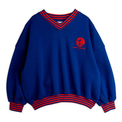 Mini Rodini - Sudadera de rayas de algodón orgánico | Azul royal