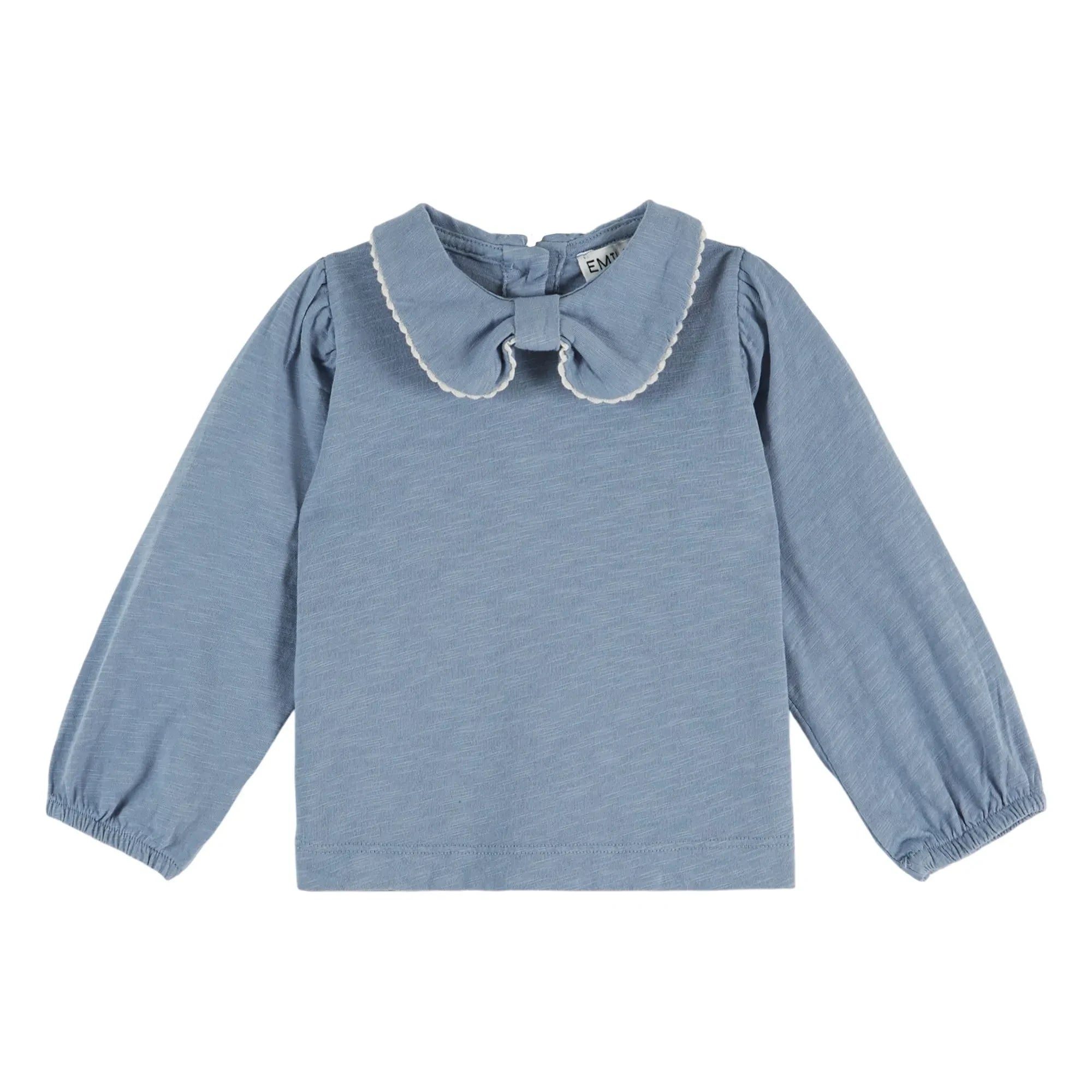 Emile et Ida - Camiseta con cuello de algodón orgánico | Azul