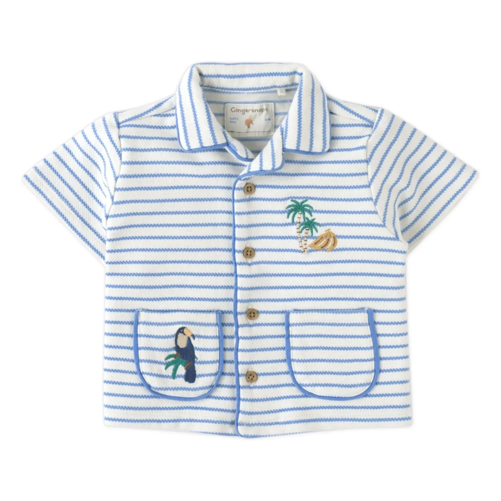 Gingersnaps - Camisa texturizada a rayas | Blanco