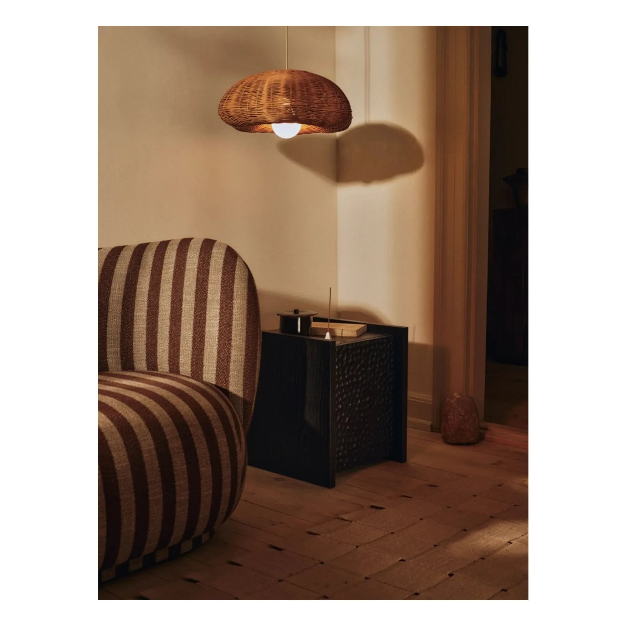 Ferm Living - Pantalla de lámpara de rafia Rivan