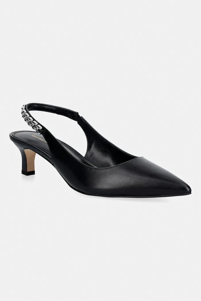 Zapatos de tacón bajo fino de piel Marcia Kitten Sling de MICHAEL Michael Kors