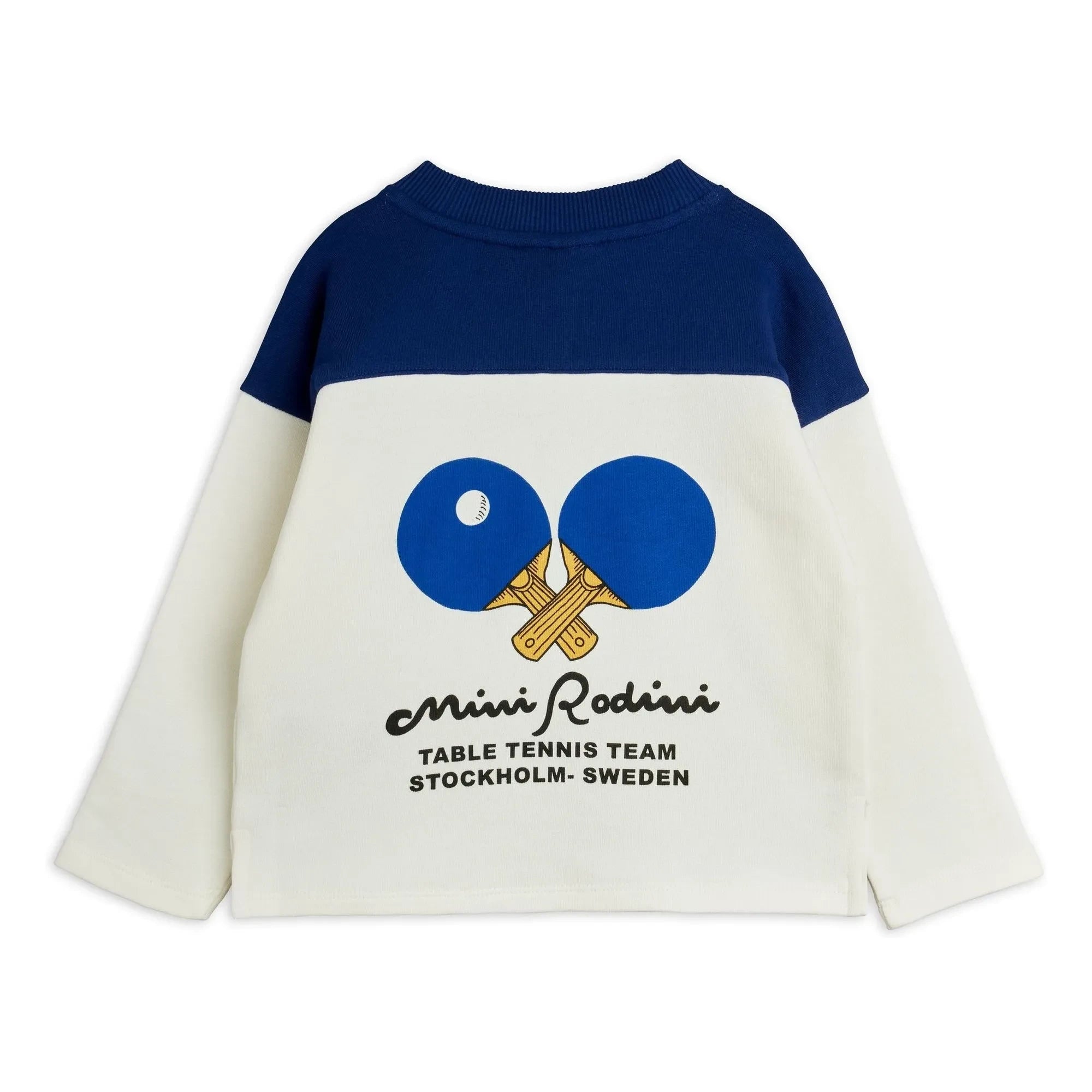 Mini Rodini - Sudadera de algodón orgánico Ping Pong | Blanco