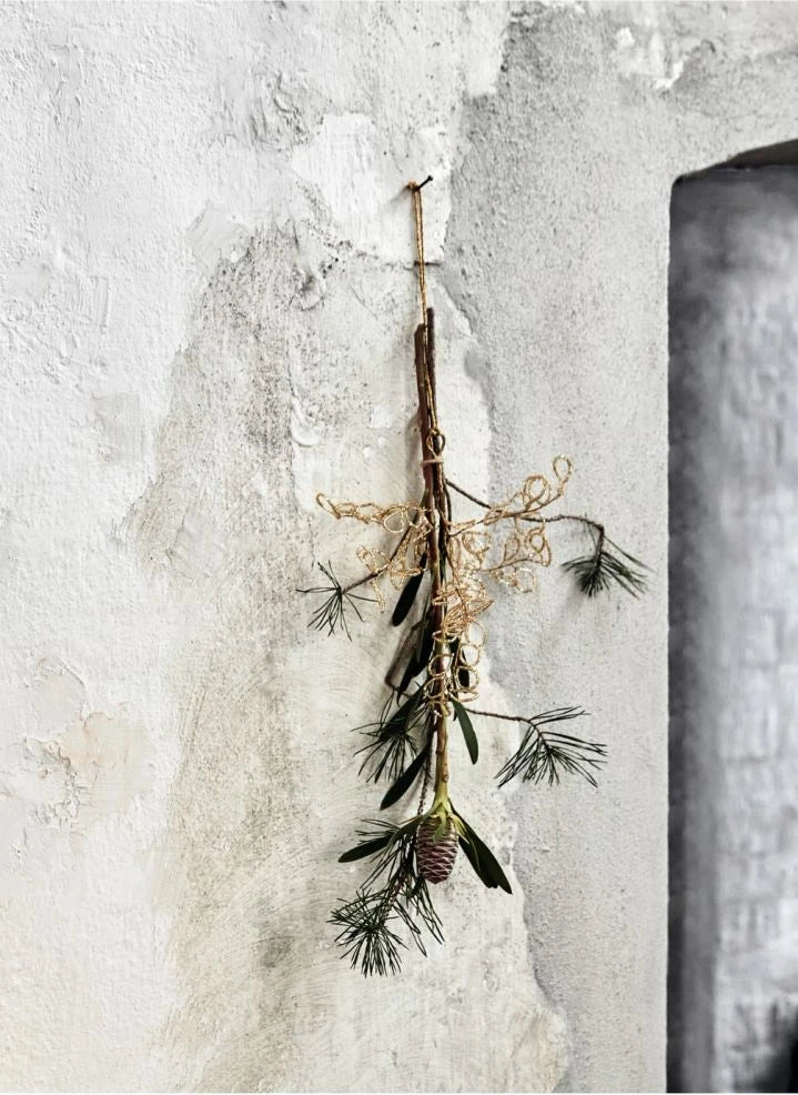 House Doctor - Decoración navideña de hoja de perla - Set de 3 | Dorado