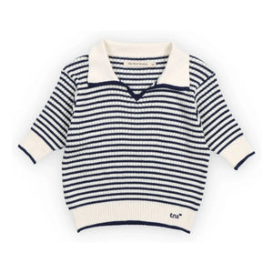 the new society - Camiseta de punto de polo a rayas | Azul marino
