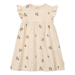 Liewood - Vestido de algodón orgánico Neveah color melocotón | Crudo
