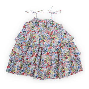 the new society - Verbena Fleurie Vestido con Volantes | Azul