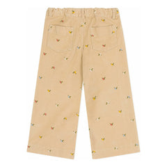 Petit Bateau - Pantalones de pana con estampado floral | Beige