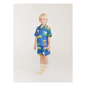 Bobo Choses - Conjunto de camisa y pantalón corto de algodón orgánico Pickles | Azul real