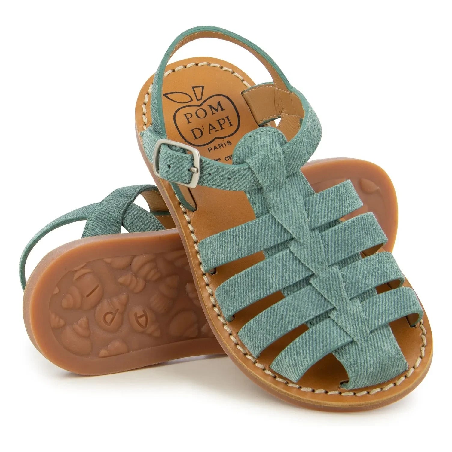 Pom d'Api - Sandalia Beach-Stitch Dad | Verde Menta