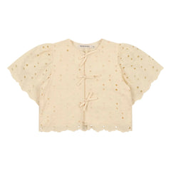 the new society - Blusa de popelina Creta con bordado inglés | Beige