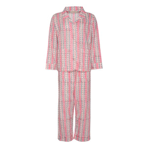 SISSEL EDELBO - Pijama de noche de algodón orgánico estampado | Rosa empolvado