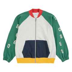Bobo Choses - Sudadera de algodón orgánico con bloques de color | Gris jaspeado